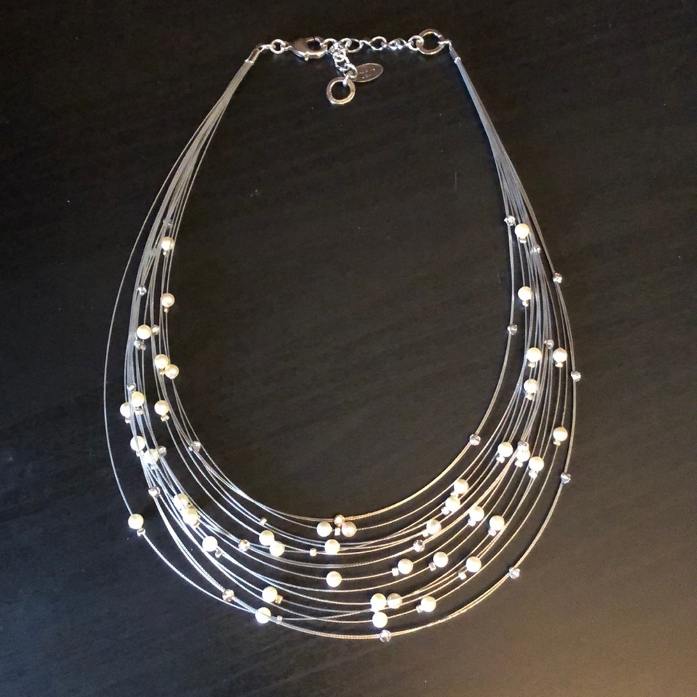 Never worn pearl and Swarovski crystal necklace